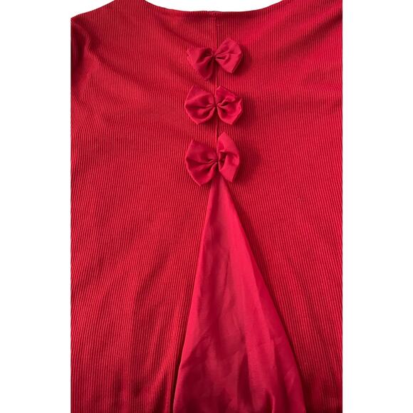 CL. SHANG LONG SLEEVE PULL-OVER ROUND NECK BLOUSE, WOMENS, 4XL, RED, DRESSY, BOW - Picture 7 of 10